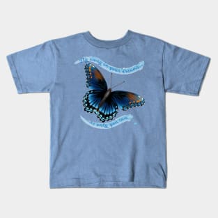 Black Monarch Butterfly Kids T-Shirt